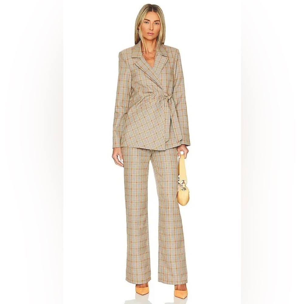 TULAROSA NWOT Rachel Pant in Tan Plaid - Picture 4 of 9